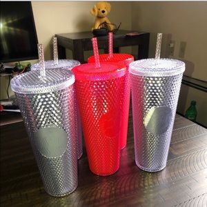 1 pink 1 silver 2019 studded cup. (2 cups)